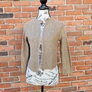 Y2K Joyce Leslie Gold Sequin Knit Cardigan
